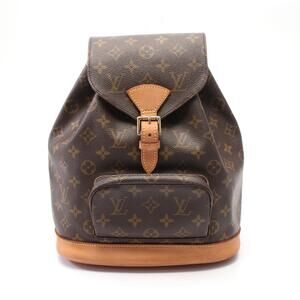 Louis Vuitton Montsouris Backpack Bag Canvas Leather Monogram Brown